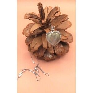 Beautiful Labradorite Heart Pendant on 18 inch Sterling Silver Chain